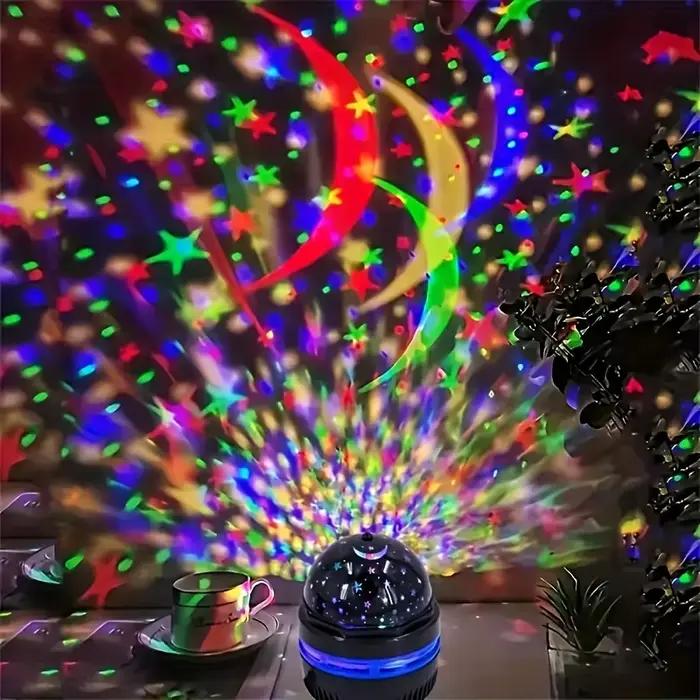 Projecteur de ciel étoilé LED, veilleuse USB enfichable, rotatif automatique, lampe d'ambiance pour salle de lune étoilée, décoration de fête pour la maison