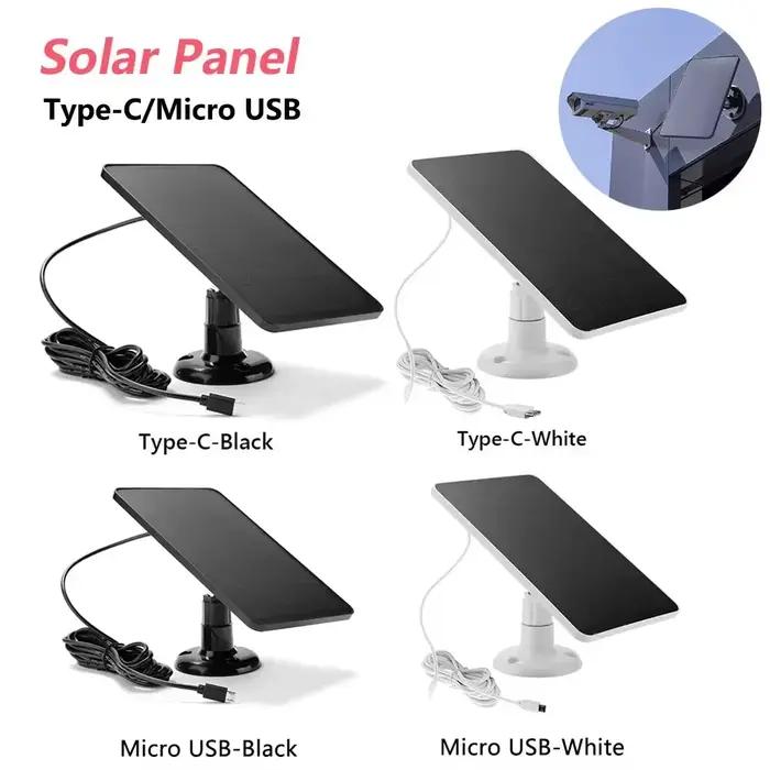 Panneau solaire USB Type C extérieur étanche faible consommation sécurité Surveillance sonnette caméra 3W 6V