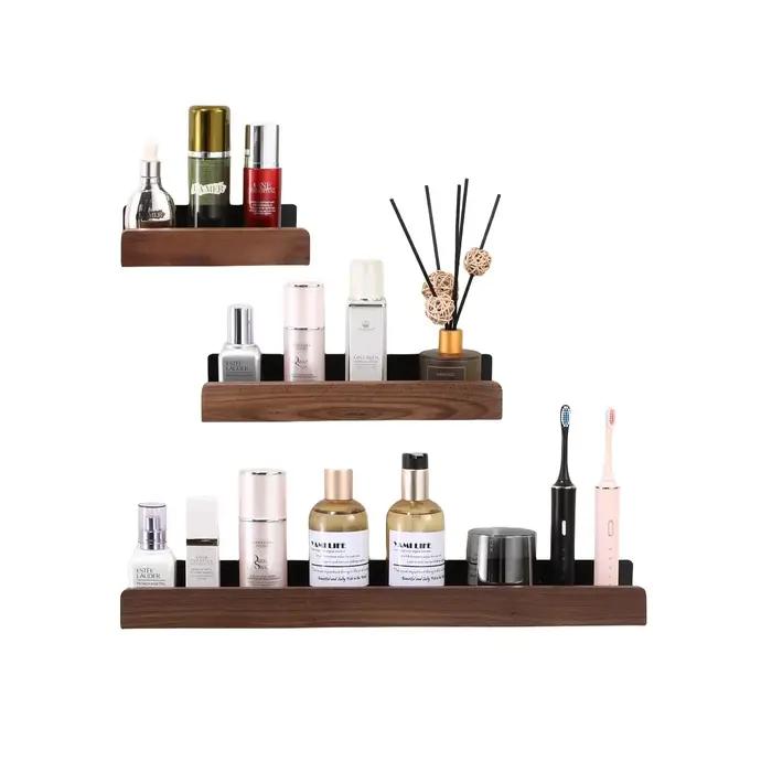 Étagère de salle de bain en bois, supports de rangement, étagères de salle de bain murales, support de rangement de salle de bain