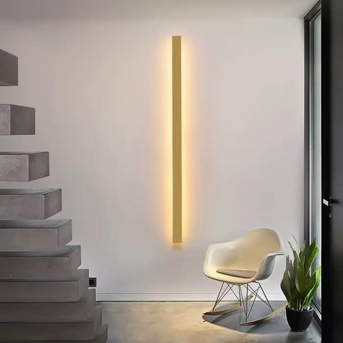 Applique murale LED noire moderne pour la salle à manger, le salon, la décoration, appliques murales LED longues, appliques murales d'angle pour escalier
