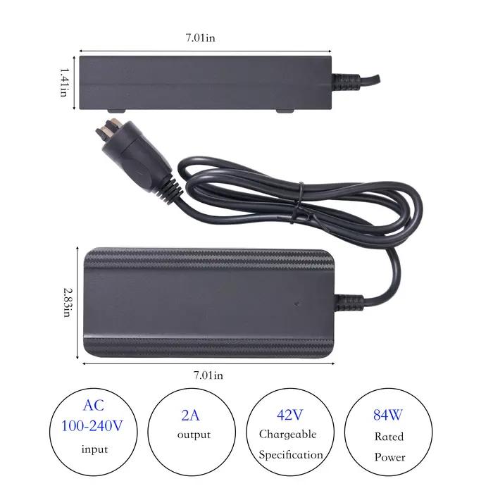 Chargeur de vélo électrique 42V 2A pour batterie