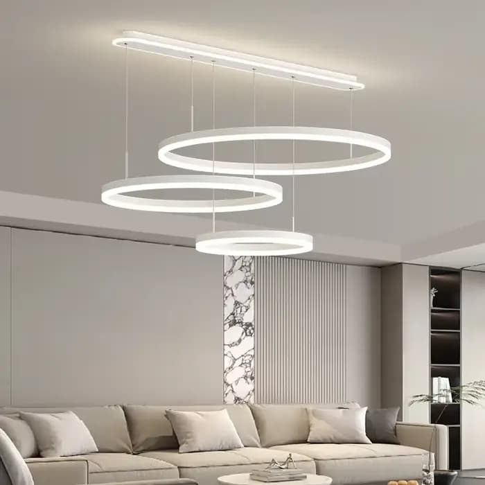 Minimalisme moderne LED Dimmable Lustre Anneaux Circulaires Lampe Suspendue Salon Chambre Cuisine