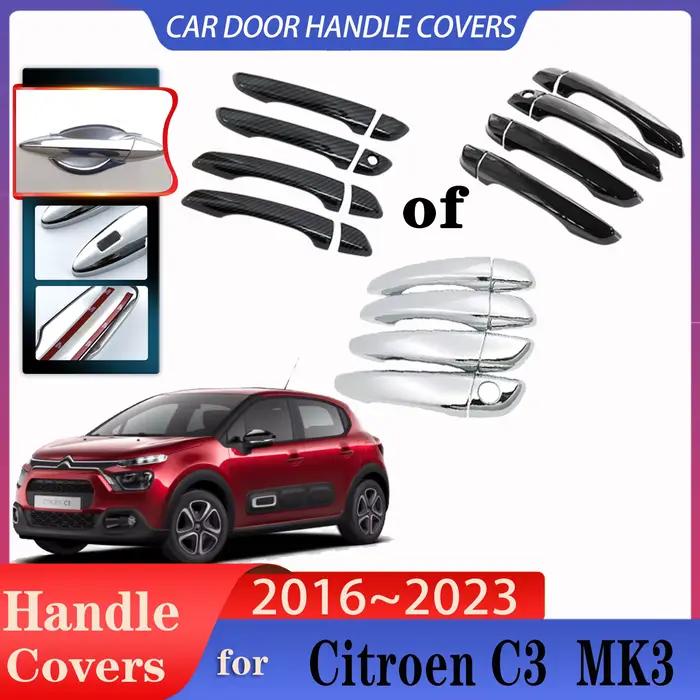 Couvercle de poignées de porte de voiture, accessoires pour citroën C3 MK3 2017 ~ 2023 2022, décoration extérieure anti-rayures, accessoires de voiture antirouille
