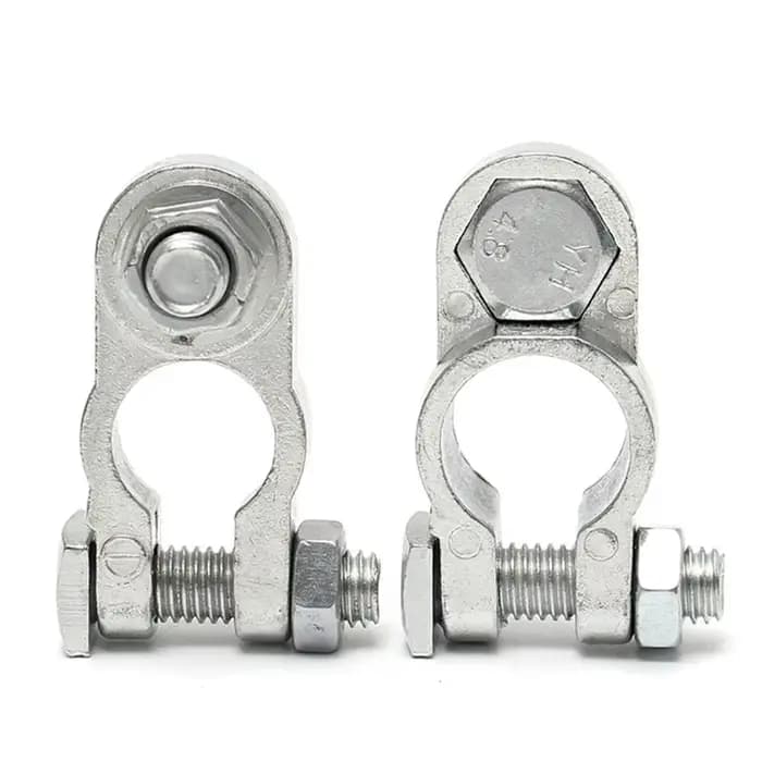 Pinces de borne de batterie de voiture, capuchons conducteurs réglables, type de goujon rapide, câble positif et négatif, 1 paire