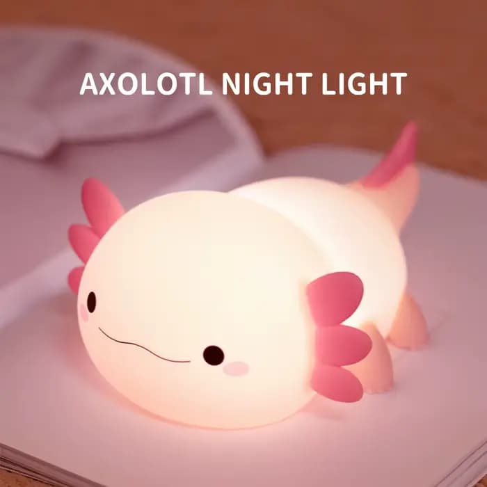 Saint Valentin Axolotl Silicone pépinière lampe de couchage contrôle tactile veilleuses cadeaux USB lampe de Table Rechargeable pour les enfants