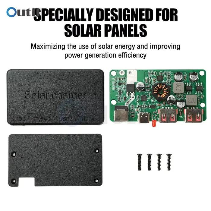 Régulateur de tension solaire PD 100W avec charge rapide USB double type C pour projets de panneaux solaires DIY