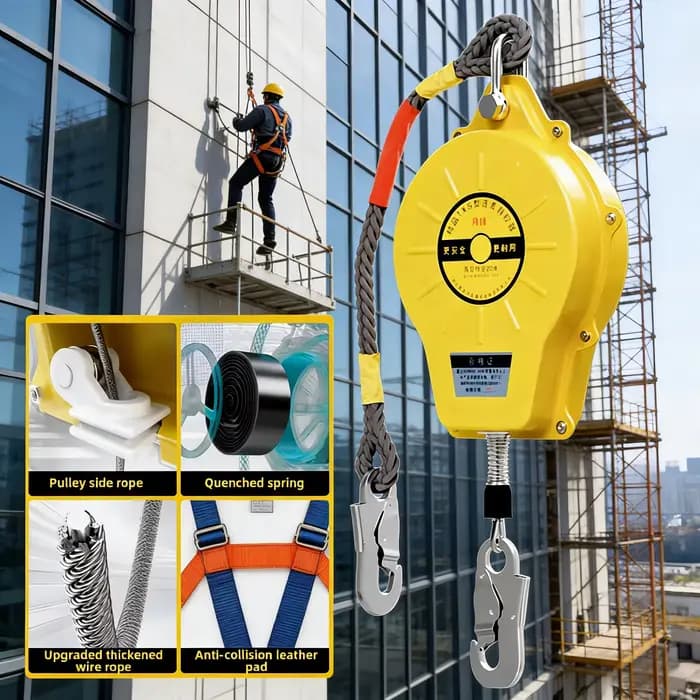Antichute automatique de sécurité en hauteur 5M 10M 15M – Équipement de protection antichute pour opération de grue, maintenance d'ascenseur, sauvetage