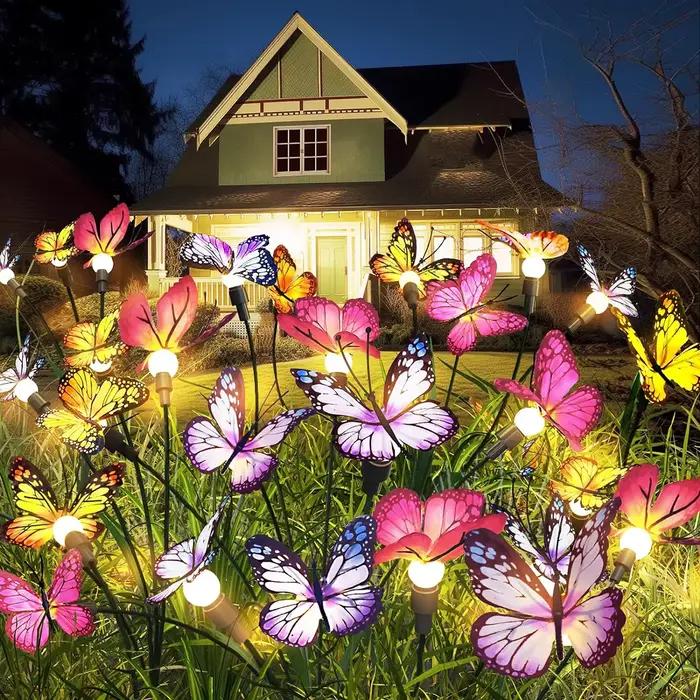 Lampe solaire de jardin en forme de papillon