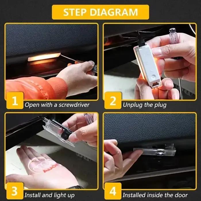 Lampe de porte de voiture à LED, logo, projet laser, décor de lumière, emblème, lampe de courtoisie, flash pour Seat Alhambra, Saint Valentin MK1, lampe de escale FR