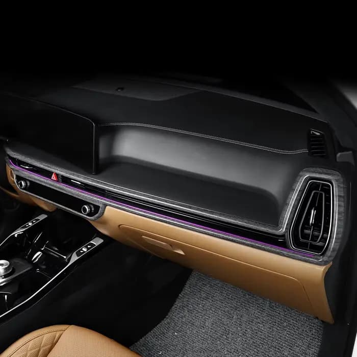 Cadre décoratif de tableau de bord de Style Grian en bois, garniture de tableau de bord de voiture, couverture intérieure à rayures pour Kia Sorento MQ4 2024 – 2026 LHD