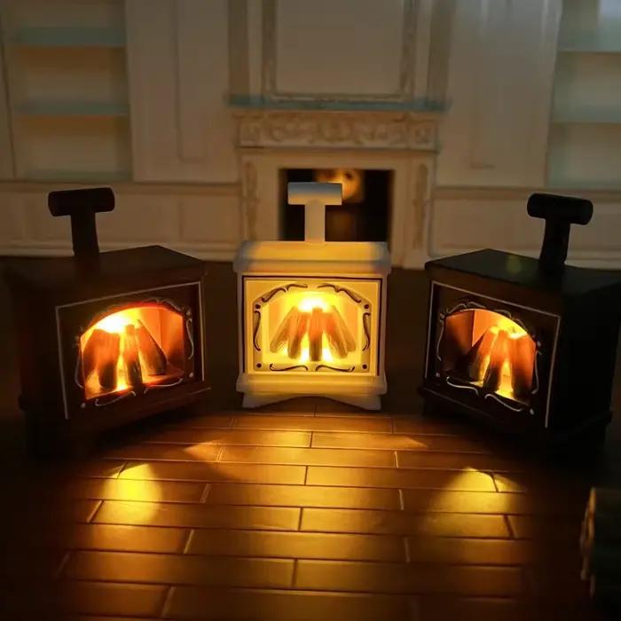 LED Mini cheminée veilleuse créative décoration de la maison bougie électronique lampe de nuit chambre d'enfants déco petites lampes de Table