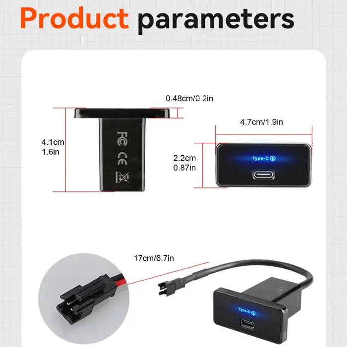 Chargeur de voiture 18W/30W 12V-24V PD Type C/USB USB