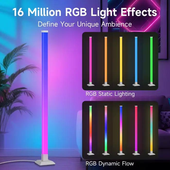 150cm RGB lampadaire télécommande RGBIC décoration intérieure éclairage d'ambiance support LED lumières pour salon chambre salle à manger Tabl