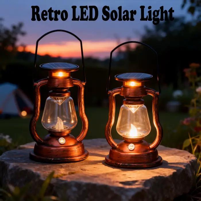 Lampe solaire LED rétro everso en plastique avec effet scintillant pour éclairage extérieur et décoration de jardin occasions spéciales