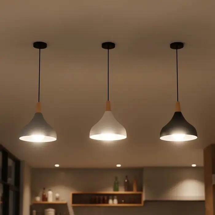 Lampes suspendues modernes nordiques en fer noir vintage, luminaires suspendus e27 pour salon, table à manger, chevet