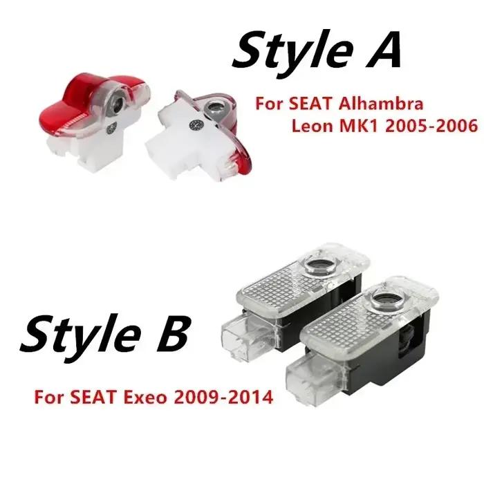 Lampe de porte de voiture à LED, logo, projet laser, décor de lumière, emblème, lampe de courtoisie, flash pour Seat Alhambra, Saint Valentin MK1, lampe de escale FR