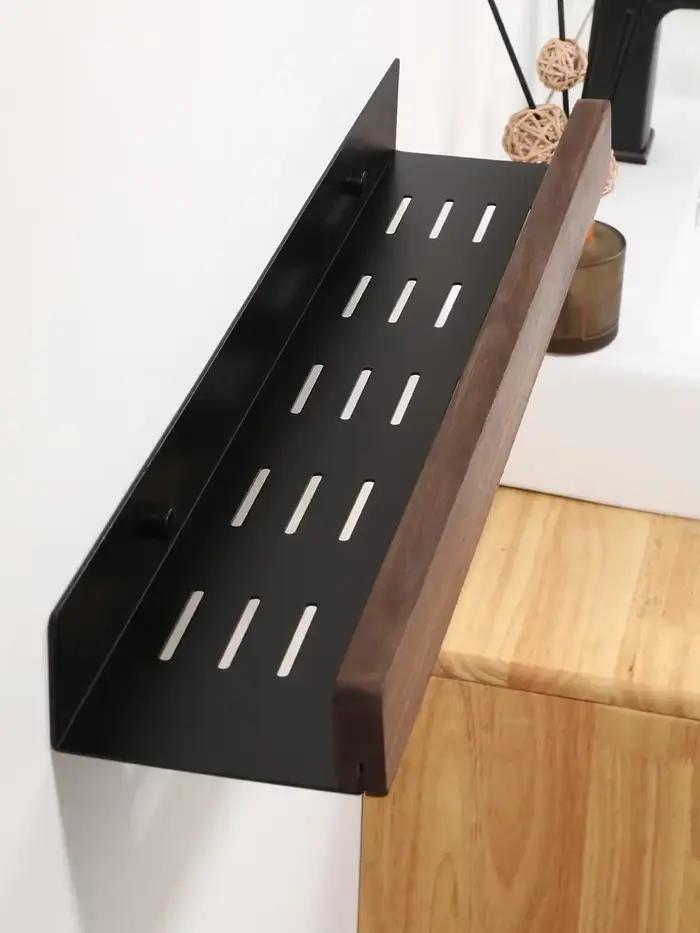 Étagère de salle de bain en bois, supports de rangement, étagères de salle de bain murales, support de rangement de salle de bain
