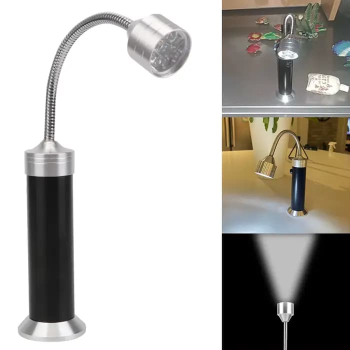 Lampe d'éclairage à Tube souple, 1 pièce, éclairage extérieur pour barbecue, lumière 360 °   Lampe de poche réglable à 9 LED, base magnétique super brillante