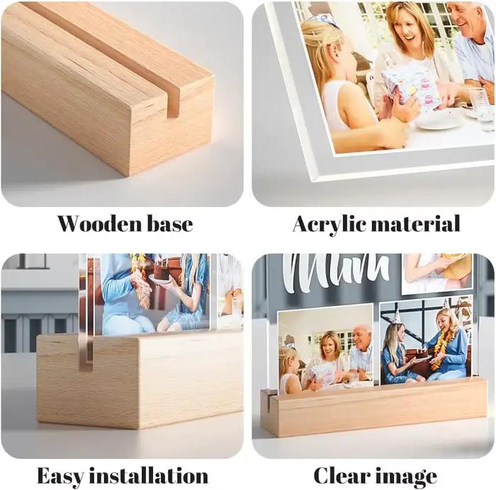 Lampe lumineuse personnalisée avec logo de marque, plaque en acrylique personnalisée avec QR code, cadeaux d'entreprise, décoration de table, enseigne lumineuse personnalisée
