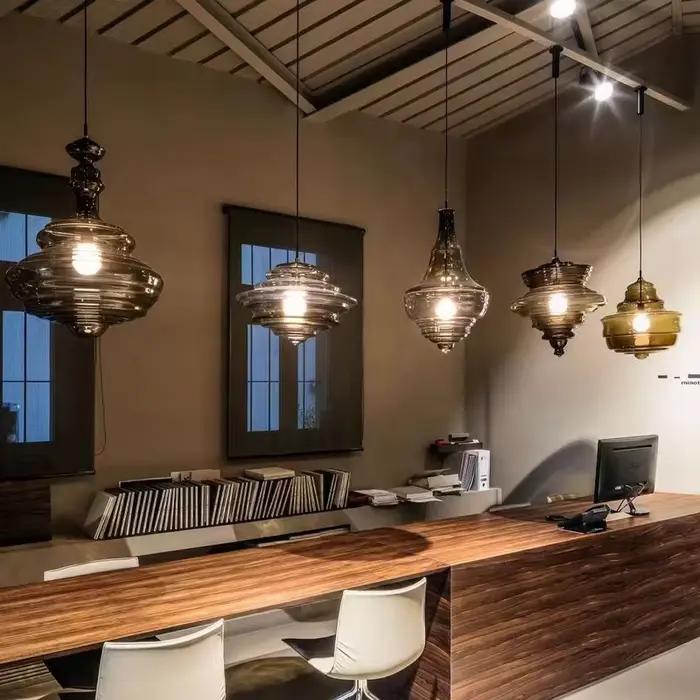 Lampe industrielle en verre de gallon à Grain d'eau, design italien, luminaire suspendu pour salle à manger, escalier, cuisine, îlot