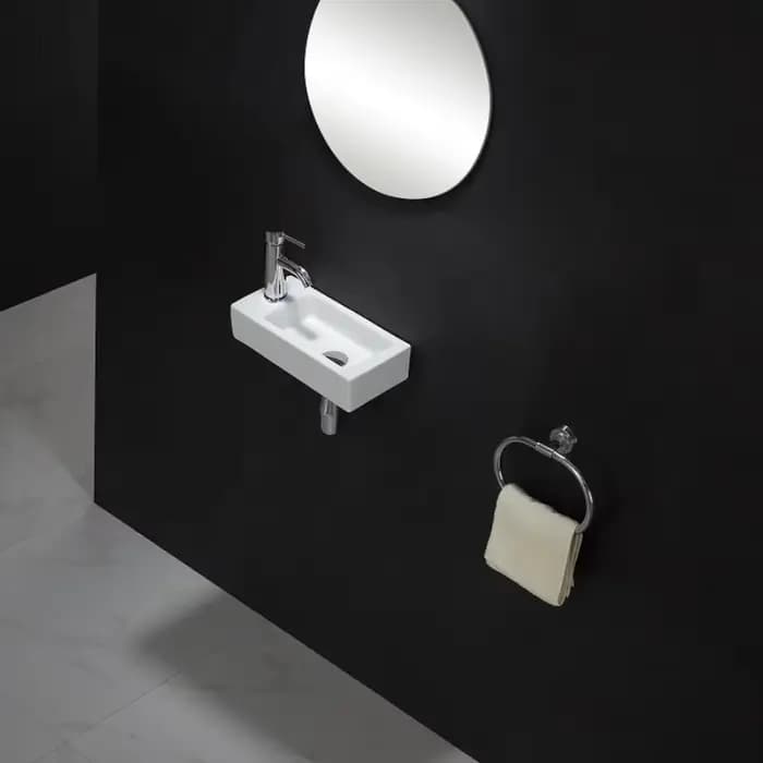 HOMini-Lavabo Mural en Céramique Ultra-Étroite, Lavabo Mural pour délégations, Chambre Familiale