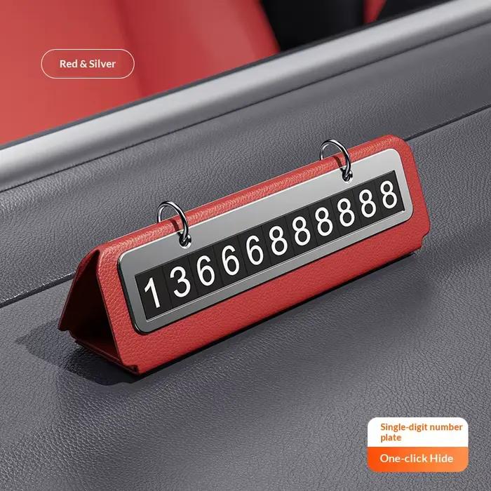 Plaque de numéro de stationnement, design créatif pour l'intérieur de la voiture, plaque de numéro de téléphone pour la confidentialité. Panneau de signalisation pour stationnement temporaire.