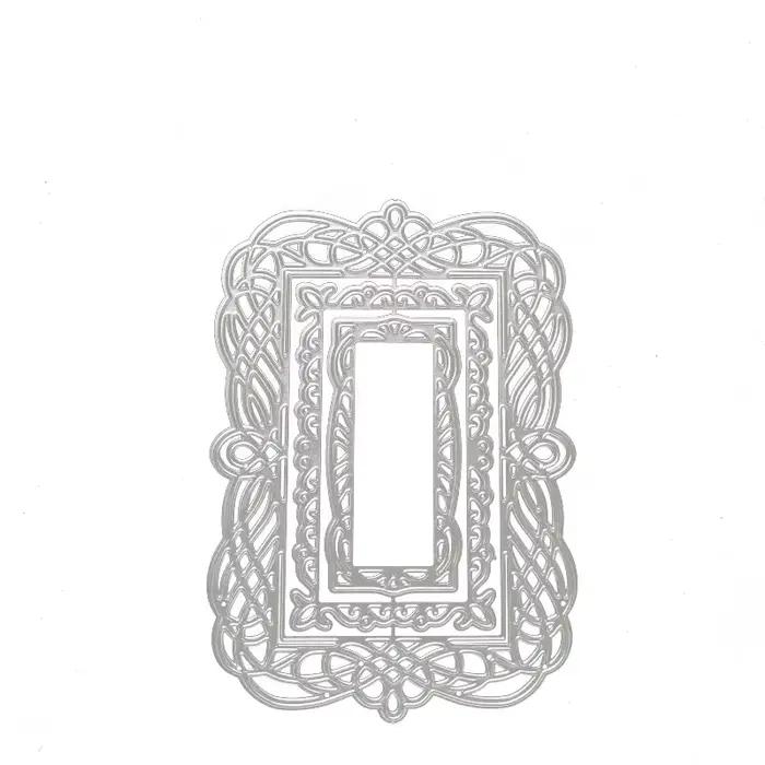 Panneaux de nidification rectangulaires, bordure tourbillons, cadre en dentelle, couteau en relief, matrices de découpe en carbone, matrice artisanale en métal, nouvel arrivage 2022