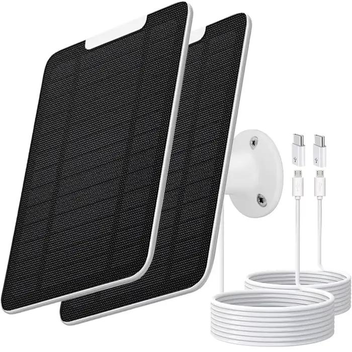 Panneau solaire amélioré de 10 W compatible avec Eufy Solocam S340 S330 C210 E30 E40 E42 Eufycam 2 2C 3 3C Pro etc. Caméras de sécurité.