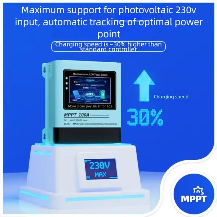 MPPT Solar Charge Controller 12V 24V 48V 60V 72V 96V Universal 30A 60A 100A Maximum photovoltaic input＜230V