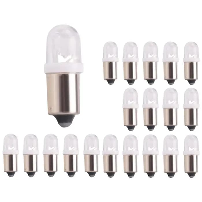 Ampoules LED à baïonnette pour lampe de carte de voiture, blanc, 12V, BA9S 1895 H6W 53 57, 20 pièces