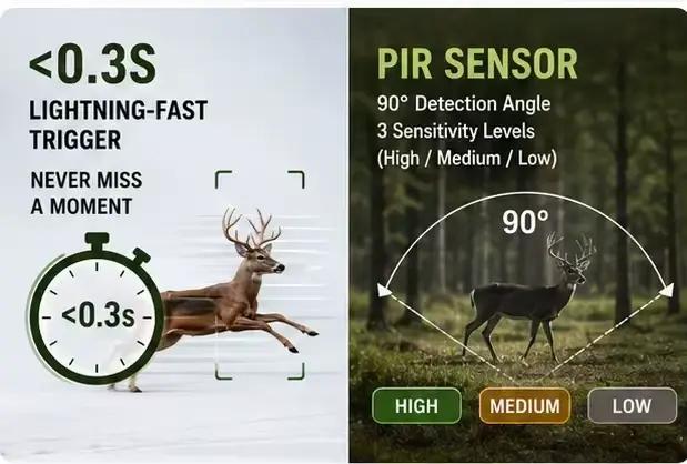 Caméra de surveillance solaire pour la faune 50MP 4K avec vision nocturne