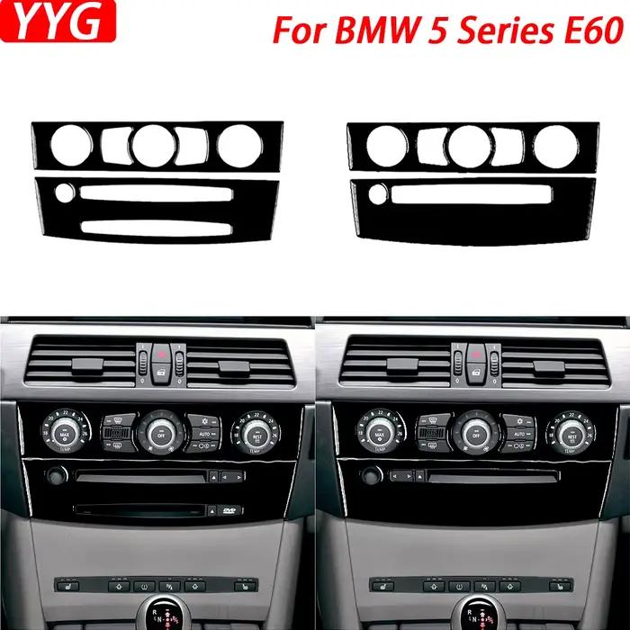 Autocollant intérieur noir piano pour BMW, accessoires de voiture, climatisation, AC, radio, CD, panneau de commande, revêtement Kiev illage, BMW Série 5, E60, 2004-2010