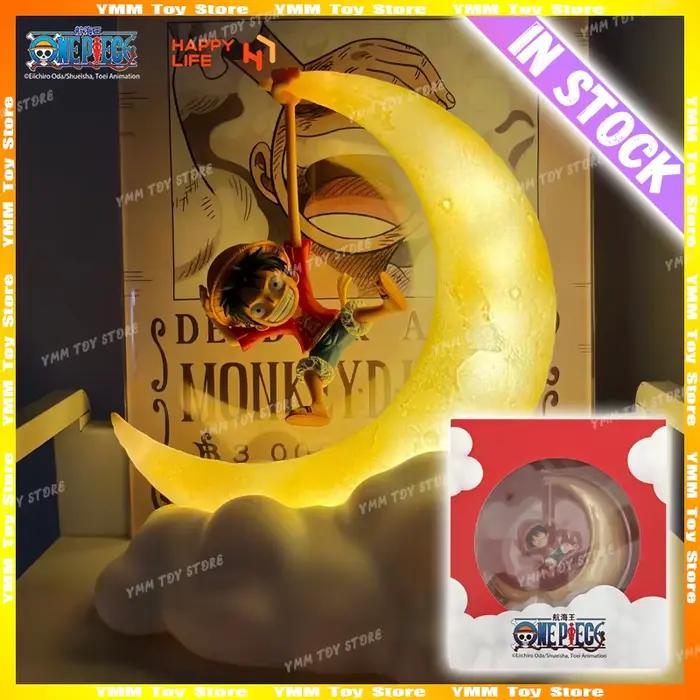 Lampe de nuit One Piece Luffy, figurine d'action, accessoire d'anime, décoration de bureau, lampe lune à commande magnétique, cadeaux de fêtes