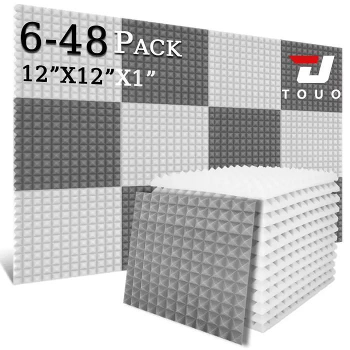 Panneaux acoustiques en mousse pyramidale TOUO, 6 à 48 pièces, panneaux insonorisants pour salle de répétition, salon, décoration acoustique murale