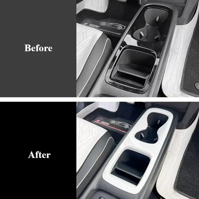 Panneau de tasse d'eau de contrôle central de modification intérieure de voiture, patch de cadre de protection, panneau décoratif blanc, Volkswagen ID3