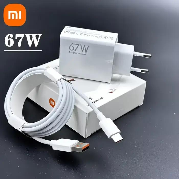 Chargeur original Xiaomi 67W Turbo Charge Gan, adaptateur EU, câble USB Type C 6A pour Poco X5, F5 Pro, Mi 13 Lite, Mix Fold 3, 2 téléphone
