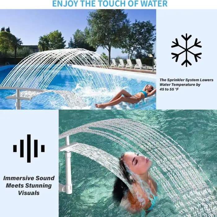 1 accessoire de fontaine de piscine réglable Double couche, capable de 360 °   Rotation, facile à installer, adaptée aux fêtes à la piscine