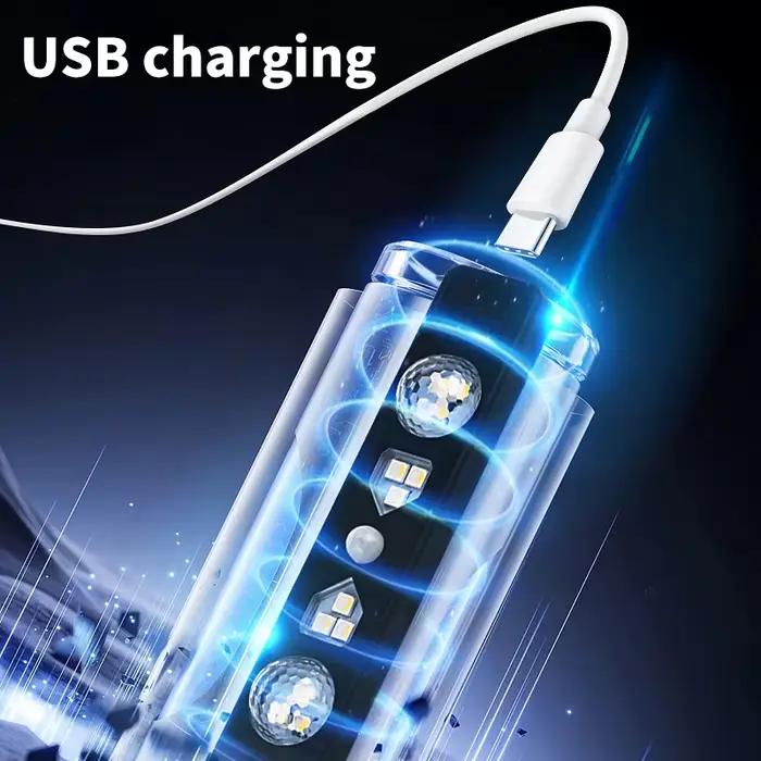 Éclairage d'ambiance automobile, LED sans fil à détection automatique, commande vocale colorée, décoration intérieure, éclairage de sol sans câblage