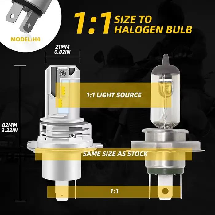H4 LED Moto Phare Ampoules Salut Lo Faisceau Moto Lumières Pour Yamaha Kawasaki Suzuki H4 LED Lampe Avec Canbus Moto Phare