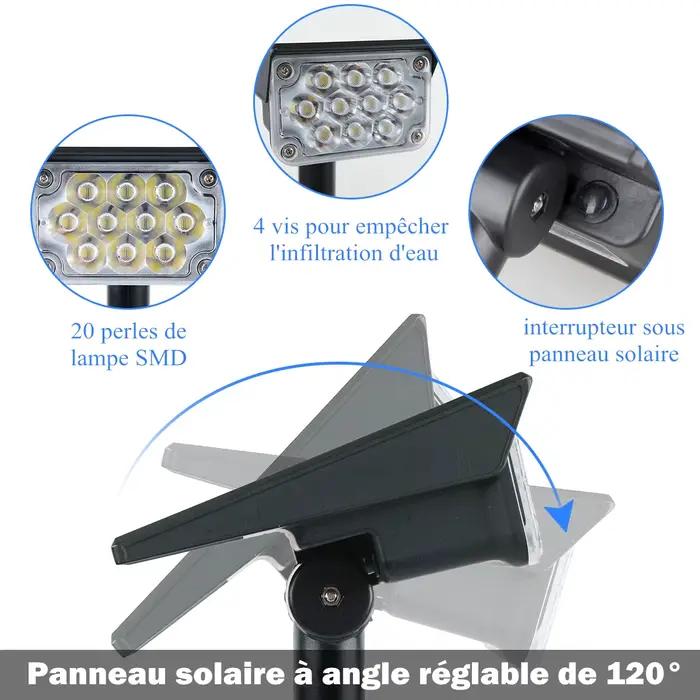 Projecteur solaire réglable conforme à la norme IP65