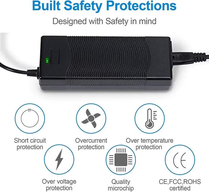 Chargeur de vélo électrique 42V XLR 3 broches pour pneus larges Swagtron EB6