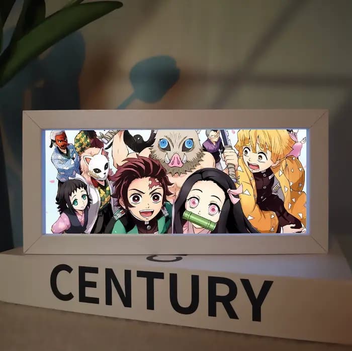 Cadre photo Demon Slayer, veilleuse, décor de Table de chevet, figurines périphériques de dessin animé Nezuko, ornements, lampe de dessin animé, cadeaux d'anniversaire