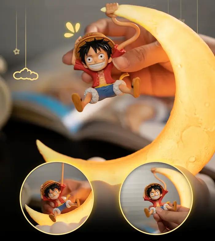 Luffy Anime Veilleuse pour Enfants, Lampe Lunaire, Contrôle Magnétique, Décoration de Bureau Périphérique, Cadeaux de Vacances Amusants, 1 Pc
