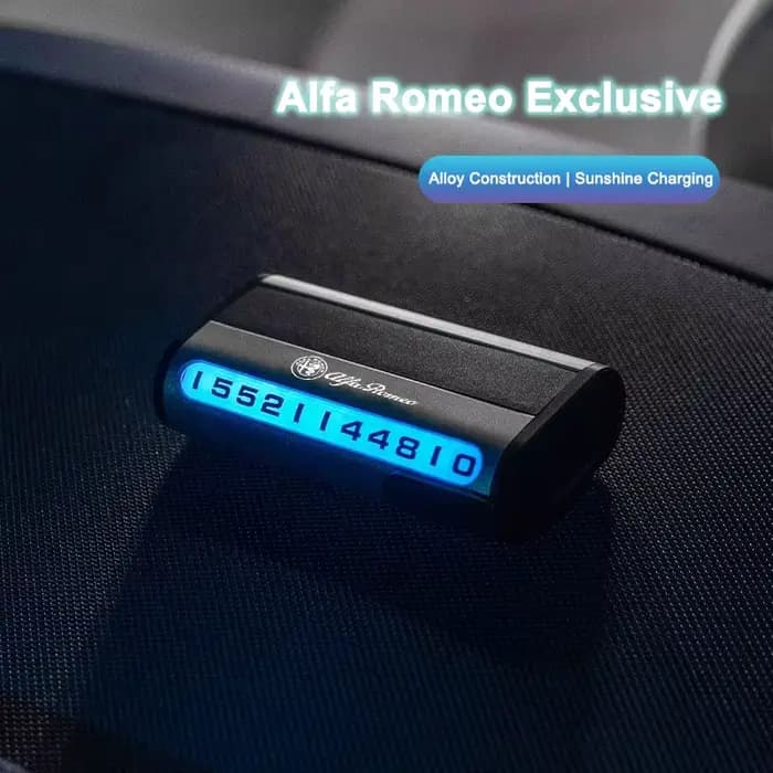 Plaque d'immatriculation lumineuse en métal à énergie solaire pour voiture, pour Alfa Romeo 156 159 147 4C 8C 166 Giulia Giulietta GT