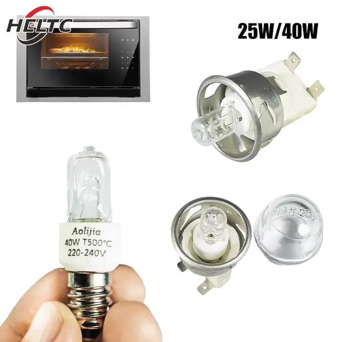 Ampoule de four 25W/40W E14, 220-240V, lampe halogène sûre pour four, haute température 500 ℃   Ampoule résistante pour sèche-linge et micro-ondes