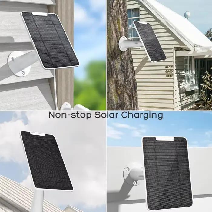 Panneau solaire amélioré de 10 W compatible avec Eufy Solocam S340 S330 C210 E30 E40 E42 Eufycam 2 2C 3 3C Pro etc. Caméras de sécurité.