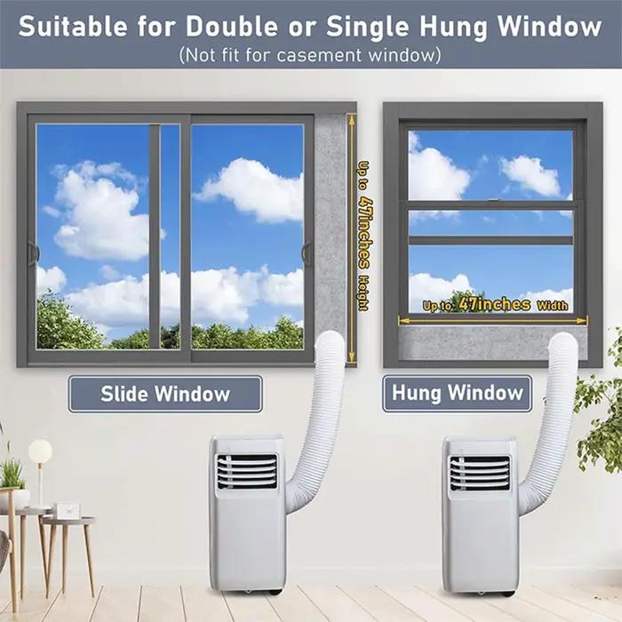 Kit de fenêtre pour climatiseur portable, panneau isolant pour climatiseur, panneaux isolants pour installation horizontale ou verticale