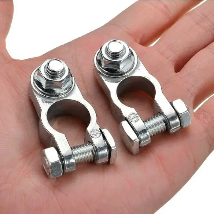 Pinces de borne de batterie de voiture, capuchons conducteurs réglables, type de goujon rapide, câble positif et négatif, 1 paire