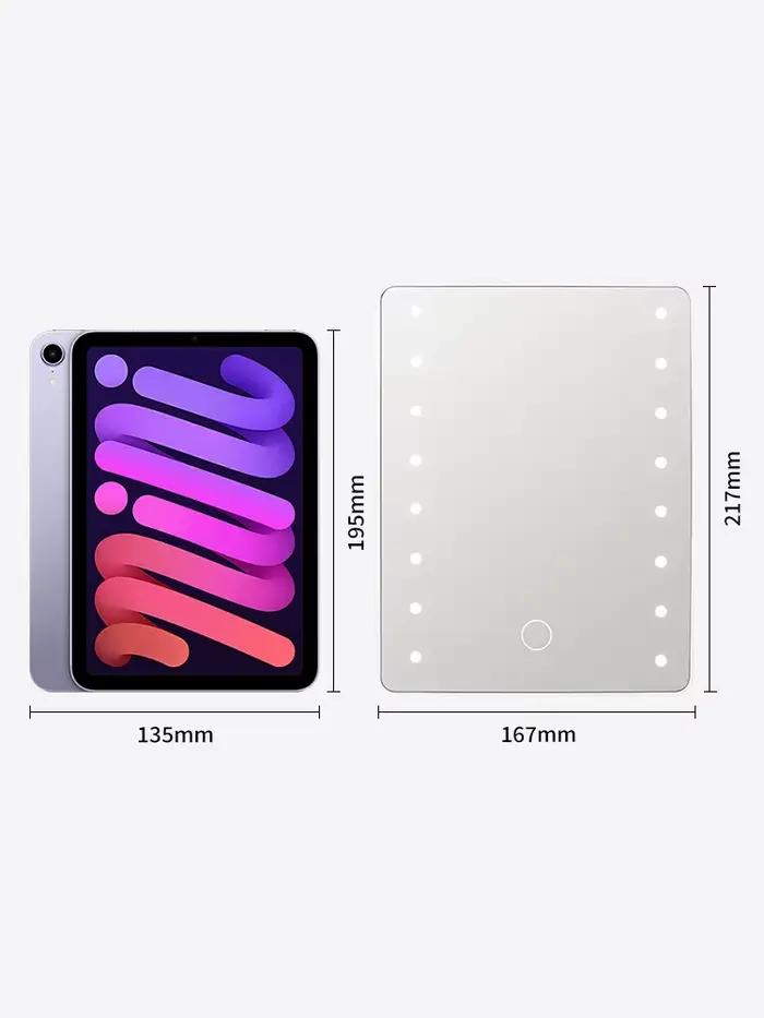 Miroir de maquillage avec 16 led, miroir cosmétique avec variateur tactile, support USB ou à piles pour table, salle de bain, voyage