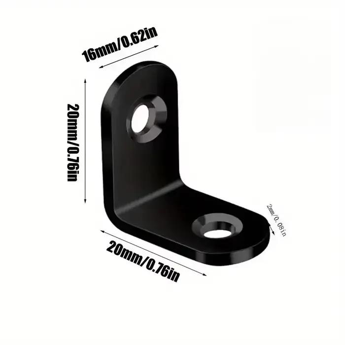 Accessoires de Support à Angle droit noir en forme de L avec vis